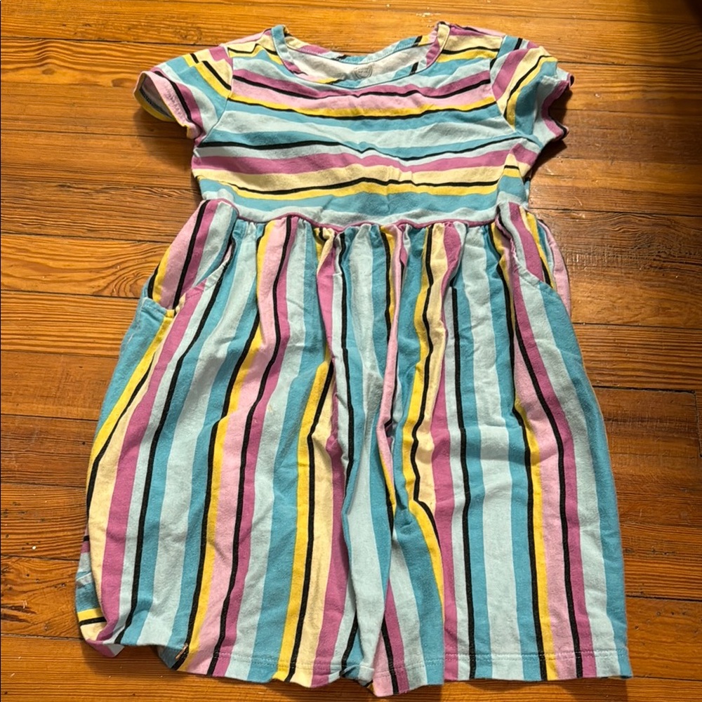 Colorful Striped Kids Dress